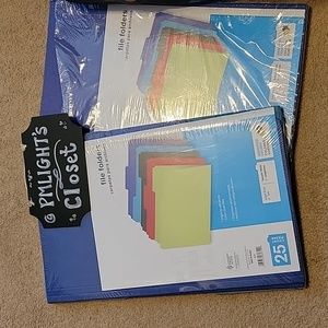 Legal File Folders New Set of 44 Black Blue Teal Red Green